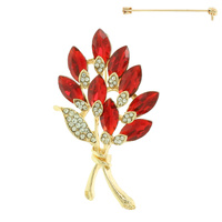 FLORAL CRYSTAL BROOCH PIN